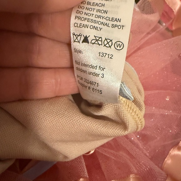 Weissman Pink and Blue Dance Costume with Sparkly Bodice and Ruffled Skirt - Picture 5 of 6